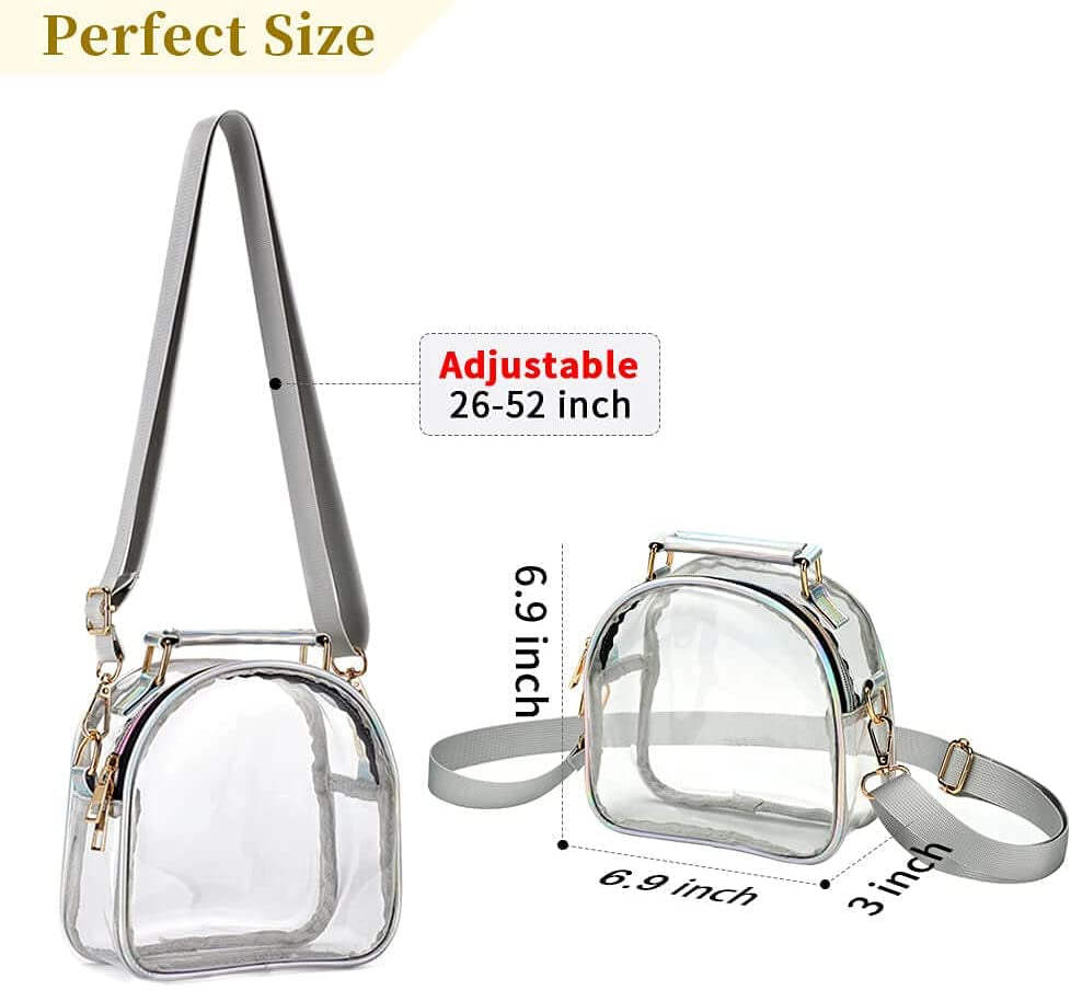 Clear Purse for Women, Clear Bag Stadium Approved, See through Clear Handbag