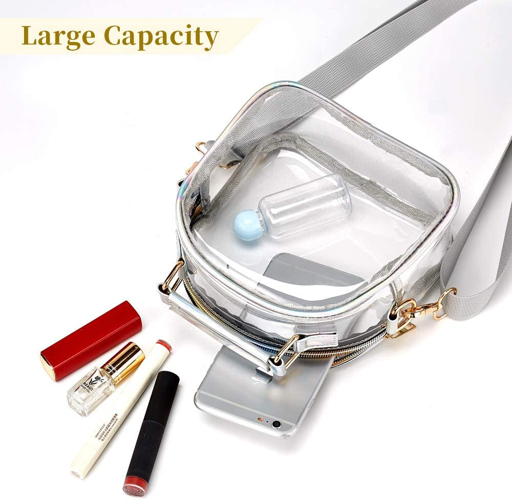 Clear Purse for Women, Clear Bag Stadium Approved, See through Clear Handbag