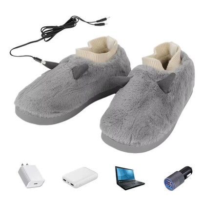 Electric Heating Shoes Plush Electric Heated Foot Warmer Electric Foot Warmer for Microwavable Slippers Heated Shoes and Boots